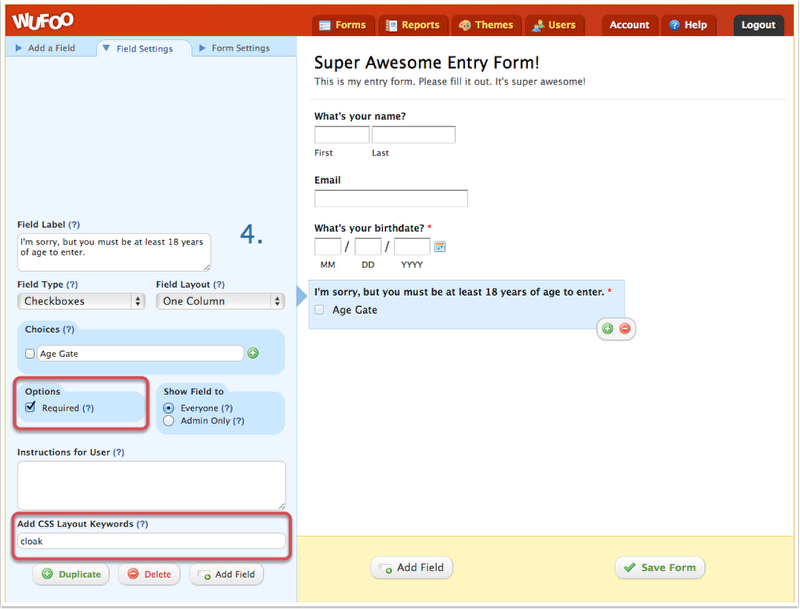 Customizing your checkbox field to serve as error validation.