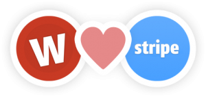 Wufoo logo and Stripe logo joined together by a heart