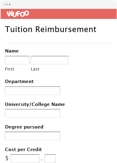 University Application Form Template