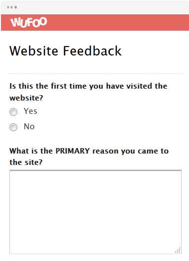 Homepage - Startquestion - create online surveys and forms