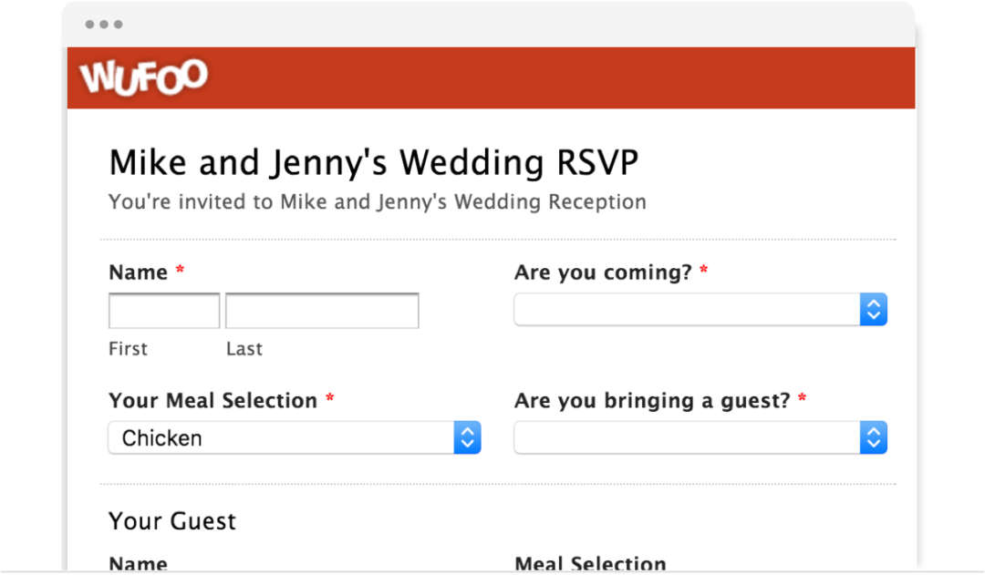 Wufoo Wedding RSVP