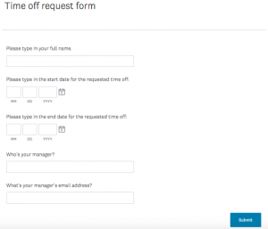 Time off request form