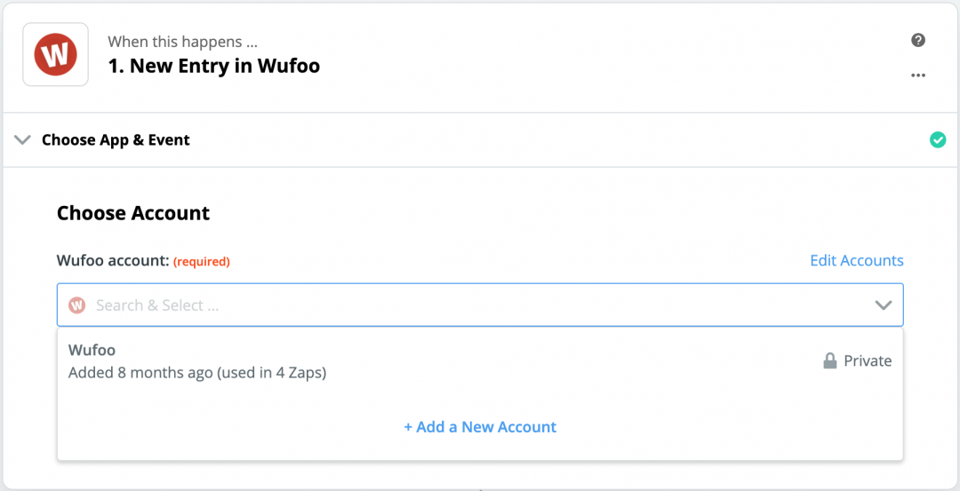 Zapier Wufoo Account Sync